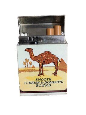 Old Advertising Camel Filters Hard Pack Cigarette Pack Style Lighter W/ Flip Top
